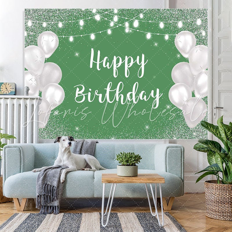 Lofaris Shiny white balloon bokeh happy birthday photo backdrop