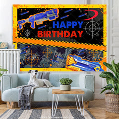 Lofaris Shooting Fire Game Excited Happy Birthday Backdrop