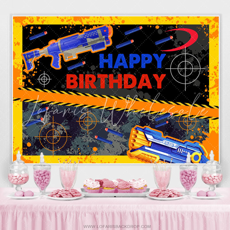 Lofaris Shooting Fire Game Excited Happy Birthday Backdrop