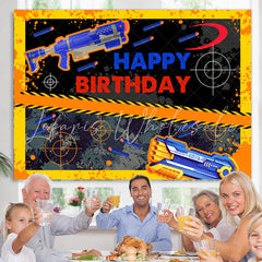 Lofaris Shooting Fire Game Excited Happy Birthday Backdrop