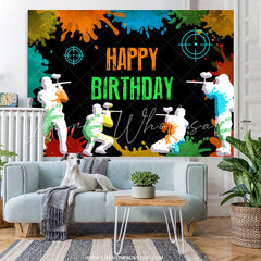 Lofaris Shooting Game Happy Birthday Backdrop For Youth