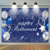 Lofaris Silver And Blue Balloon Glitter Happy Birthday Backdrop