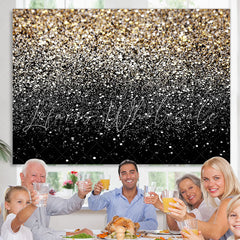 Lofaris Silver And Golden Snowy Bokeh Winter Backdrop