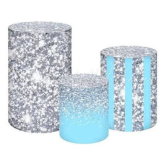 Silver Blue Glitter Shine Fun Themed Cover Cylinders Kit