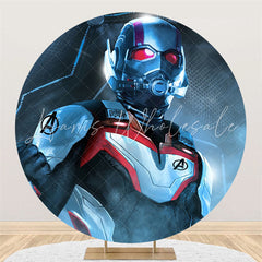 Lofaris Silver Cartoon Superman Round Boys Birthday Backdrop