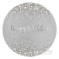 Lofaris Silver Diamond Happy Birthday Round Backdrop For Party