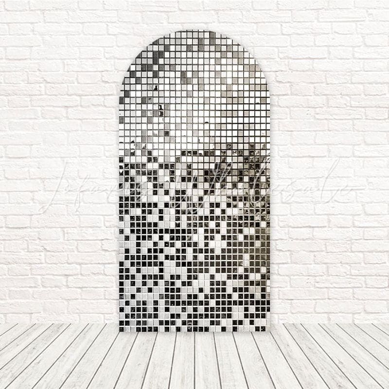 Silver Sequin Shimmering Arch Backdrop For Glamorous Celebrations