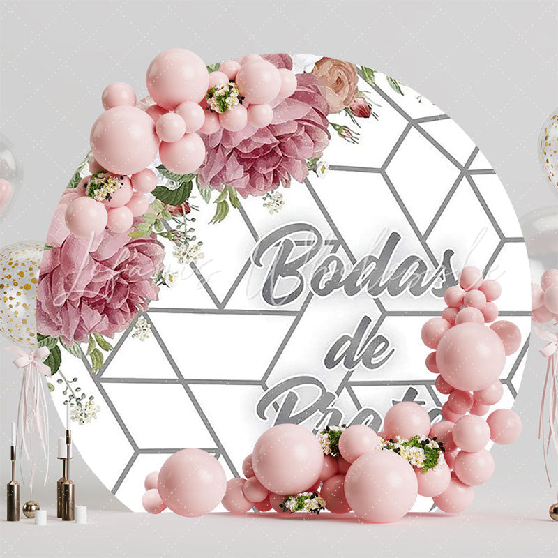 Silver Wedding Anniversary Elegant Round Backdrop for Celebration