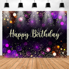 Lofaris Simple Black Bokeh Glitter Happy Birthday Backdrop
