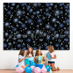 Lofaris Simple Blue And Black Heart Light Spot Backdrop