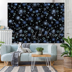 Lofaris Simple Blue And Black Heart Light Spot Backdrop
