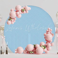 Simple Blue Round Backdrop For Casual Party Celebration Theme