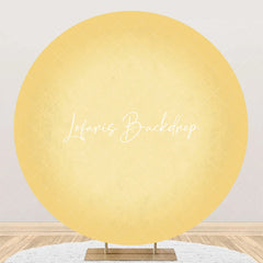 Lofaris Simple Bright Yellow Gradient Round Birthday Backdrop