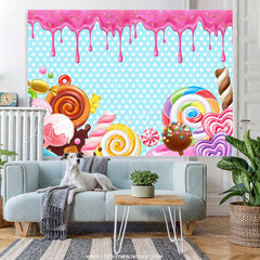 Lofaris Simple Candy Land Happy Birthday Backdrop For Girl