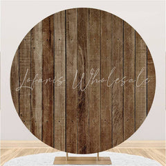 Lofaris Simple Circle Brown Wooden Backdrop For Decoration