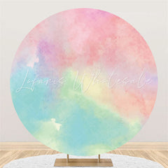 Lofaris Simple Circle Light Colorful Painting Birthday Backdrop