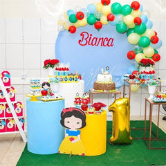 Lofaris Simple Circle Pure Blue Birthday Decoration Backdrop