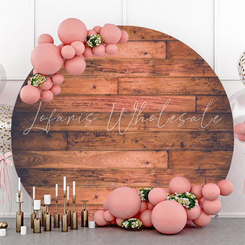 Lofaris Simple Circle Wood Baby Shower Backdrop Decoration