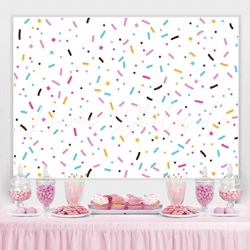 Lofaris Simple Colorful Dots Stars White Backdrop for Birthday