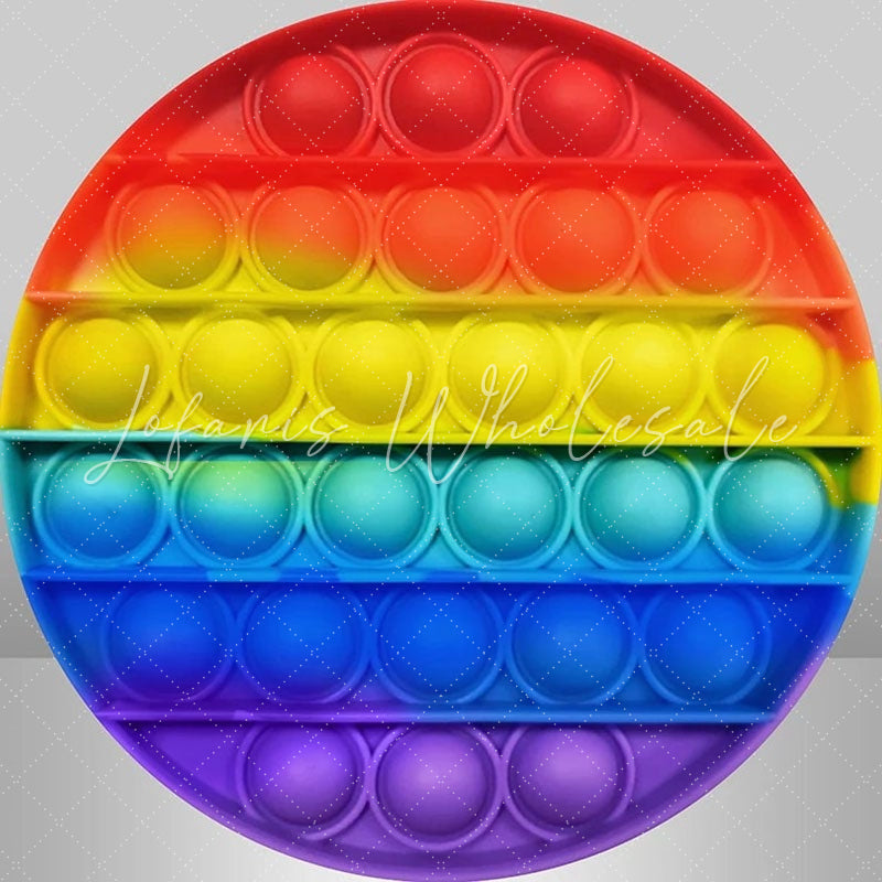 Lofaris Simple Colorful Lovely Pop It Birthday Round Backdrops
