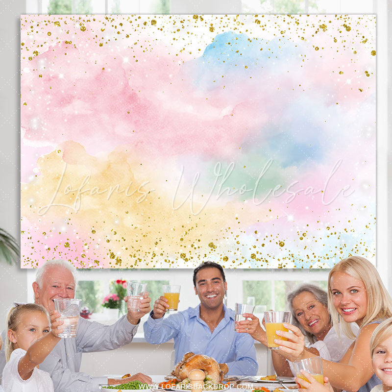 Lofaris Simple Colorful Sky Cloud Happy Birthday Backdrop