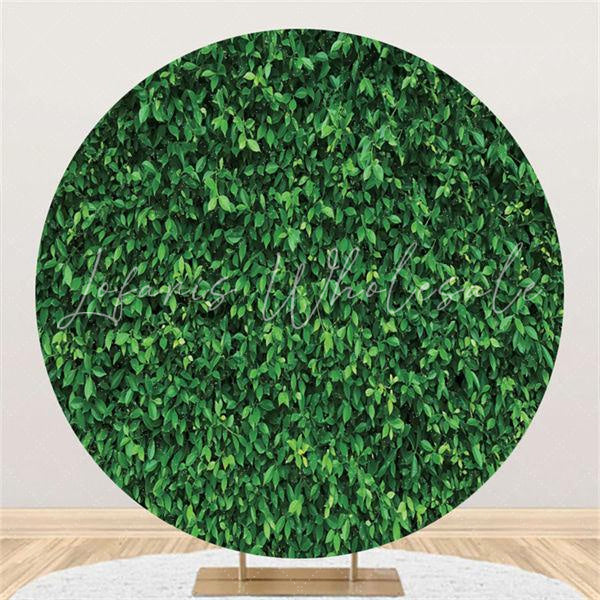 Lofaris Simple Custom Circle Green Leaves Wedding Backdrop