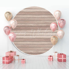 Lofaris Simple Custom Round Light Brown Wooden Backdrop For Decoration