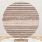 Lofaris Simple Custom Round Light Brown Wooden Backdrop For Decoration