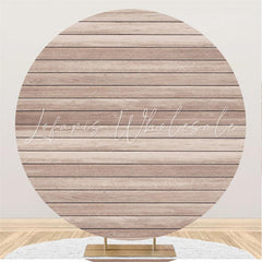 Lofaris Simple Custom Round Light Brown Wooden Backdrop For Decoration