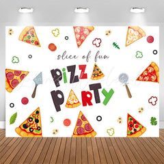 Lofaris Simple Cute Slice Of Fun Backdrop For Pizza Party