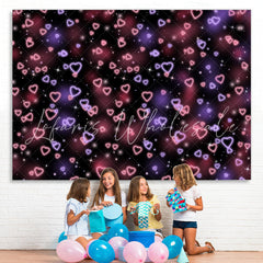 Lofaris Simple Heart Pink Black Light Spot Backdrop for Party