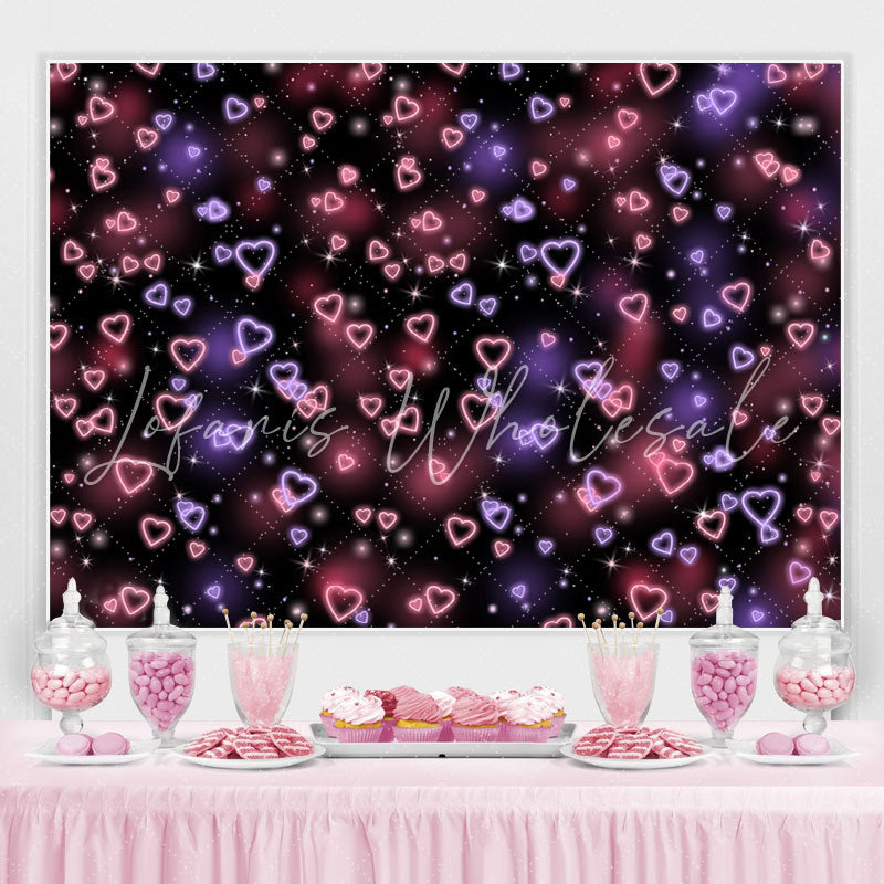 Lofaris Simple Heart Pink Black Light Spot Backdrop for Party