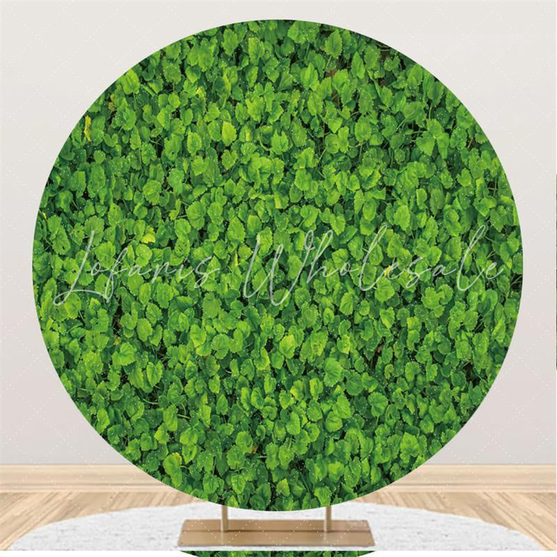 Lofaris Simple Leaves Round Baby Shower Backdrop Decoration