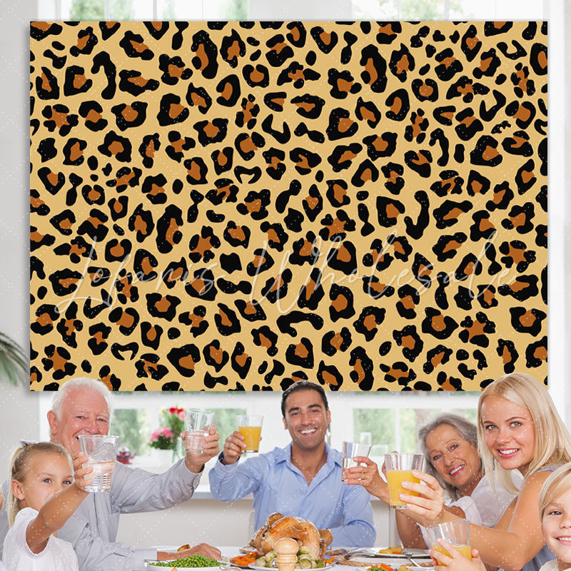 Lofaris Simple Leopattern Happy Birthday Backdrop For Woman