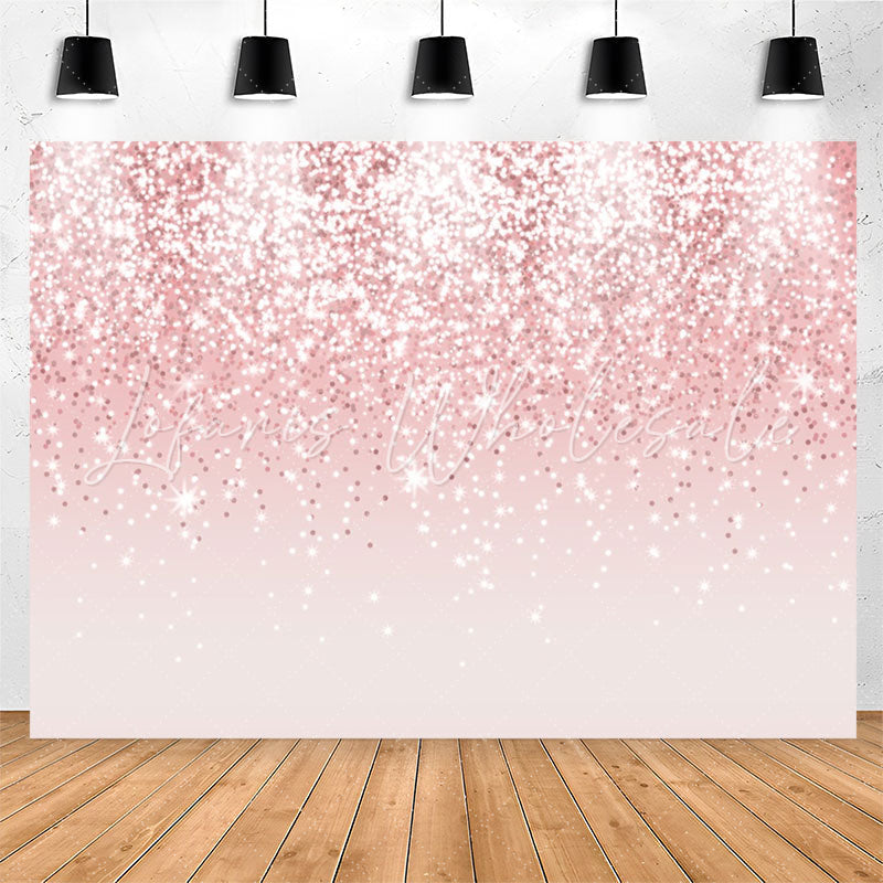 Lofaris Simple Pink Glitter Bokeh Birthday Backdrop For Girl