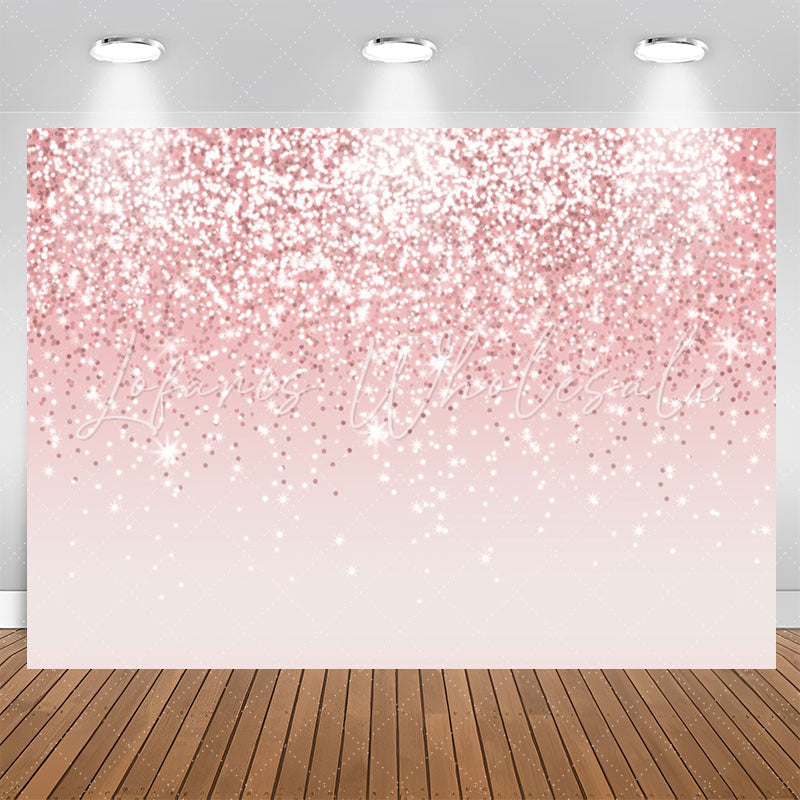 Lofaris Simple Pink Glitter Bokeh Birthday Backdrop For Girl