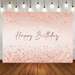 Lofaris Simple Pink Glitter Happy Birthday Backdrop For Girl