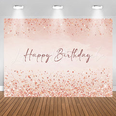 Lofaris Simple Pink Glitter Happy Birthday Backdrop For Girl
