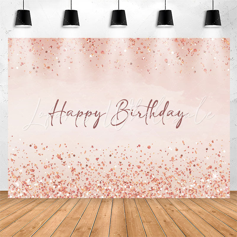 Lofaris Simple Pink Glitter Happy Birthday Backdrop For Girl