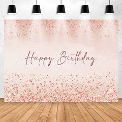 Lofaris Simple Pink Glitter Happy Birthday Backdrop For Girl