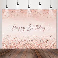 Lofaris Simple Pink Glitter Happy Birthday Backdrop For Girl
