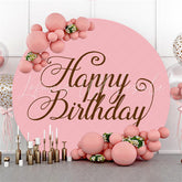 Lofaris Simple Pink Happy Birthday Circle Backdrop For Party