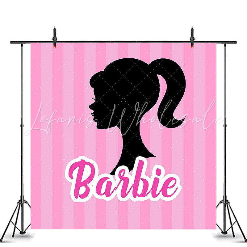 Lofaris Simple Pink Stripe Princess Party Backdrop For Girls