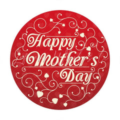 Lofaris Simple Red Happy Mothers Day Round Backdrops for Photo