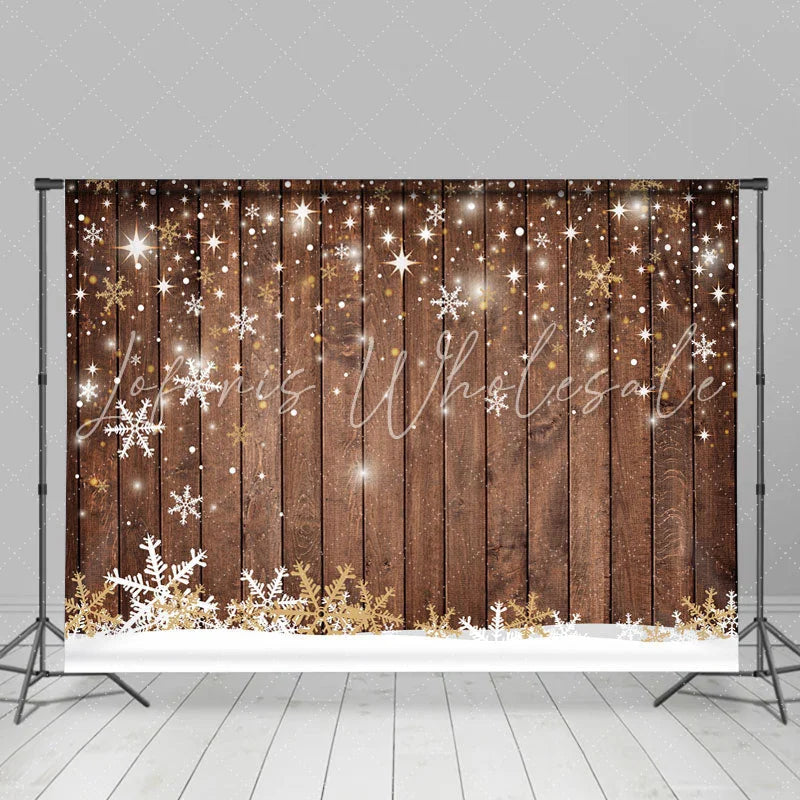 Lofaris Simple Snowflake Wood Christmas Bokeh Backdrop for Party