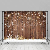 Lofaris Simple Snowflake Wood Christmas Bokeh Backdrop for Party