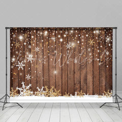 Lofaris Simple Snowflake Wood Christmas Bokeh Backdrop for Party