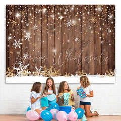 Lofaris Simple Snowflake Wood Christmas Bokeh Backdrop for Party