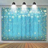 Lofaris Simple Tiffany Blue Glitter Happy Birthday Backdrop