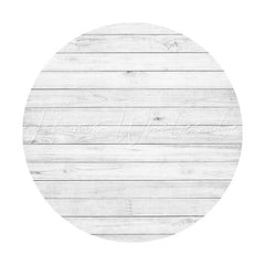 Lofaris Simple White Wooden Round Birthday Backdrop For Party
